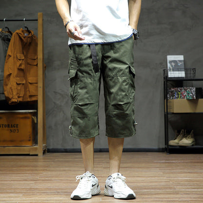 Casual Cropped Pants Men's Loose Straight
